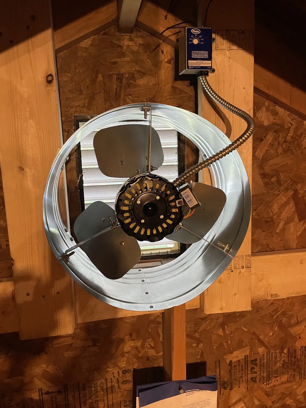 Attic vent fan installed in Saco, Maine